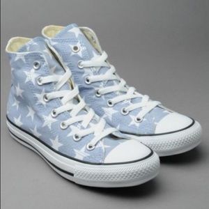 Light blue and white American flag High tops